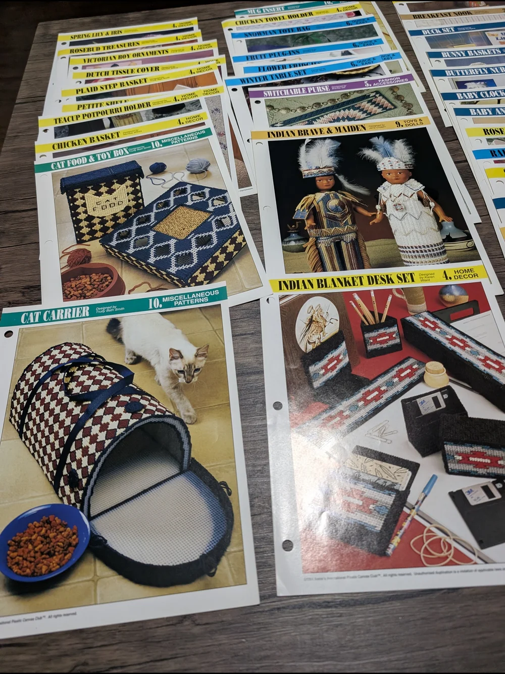 48 Annie's International Plastic Canvas Club Patterns Instructions Inserts Cards
